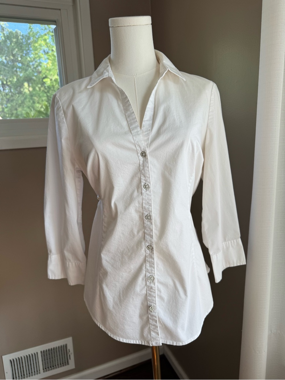 New York & Company White Button-Down Shirt - Women's